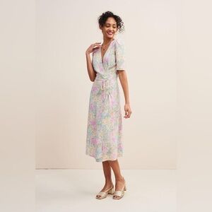 NWOT Rouje Gavin midi dress in Pastel Hydrangea size 34